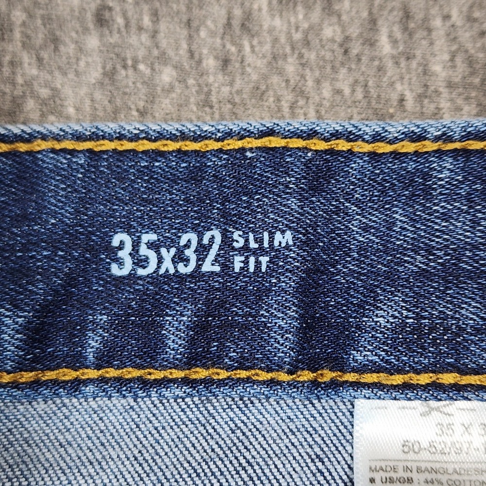 Banana Republic Slim Fit Traveler Jeans 35x32 Mens Blue Stretch Polycotton Faded - Picture 4 of 9